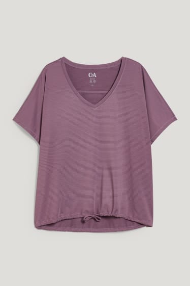 Femmes - Haut fonctionnel - yoga - 4 Way Stretch - à rayures - violet