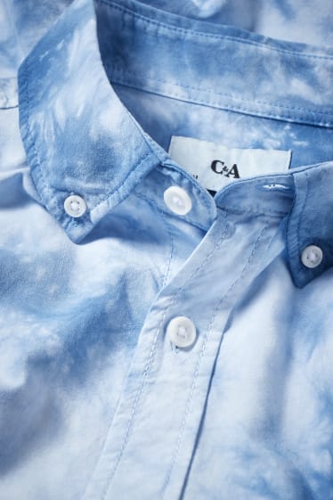 Hommes - Chemise - regular fit - col button down - bleu
