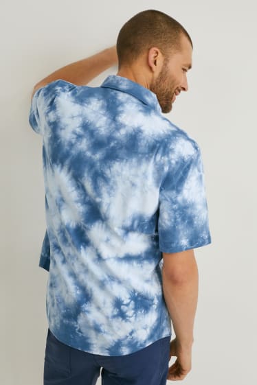Hommes - Chemise - regular fit - col button down - bleu