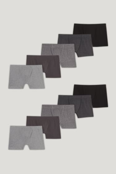 Bărbați - Multipack 10 buc. - chiloți boxer - LYCRA® - negru / gri