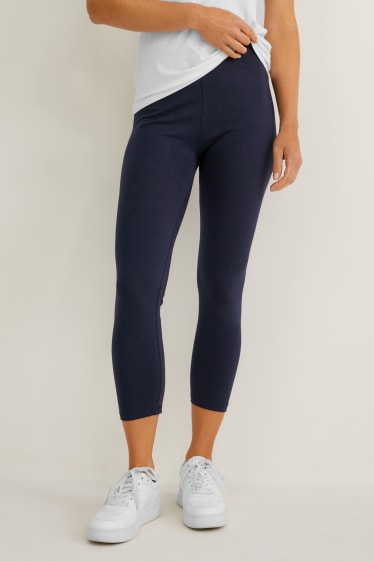Dames - Set van 2 - basic-legging - donkerblauw