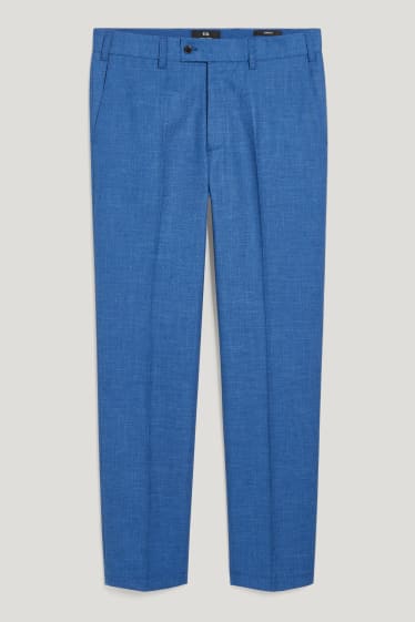 Pánské - Oblekové kalhoty - regular fit - stretch - LYCRA® - modrá-žíhaná