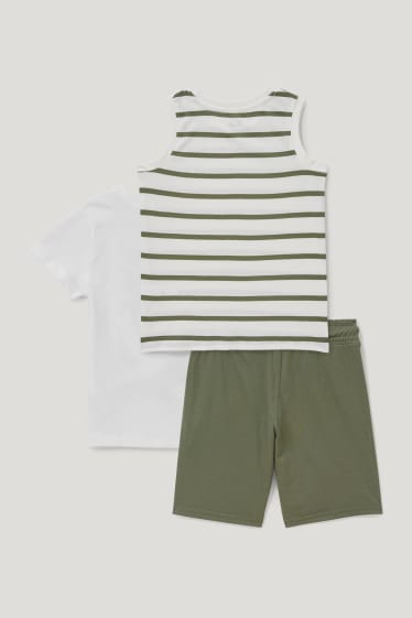 Toddler Boys - Set - Kurzarmshirt, Top und Sweatshorts - 3 teilig - weiß