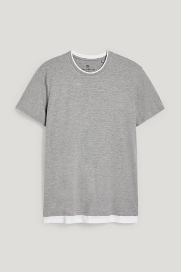 Clockhouse Boys - CLOCKHOUSE - T-Shirt - 2-in-1-Look - grau-melange
