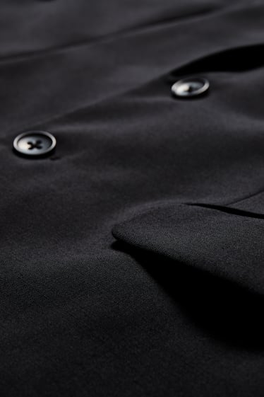 Pánské - Oblekové sako - slim fit - Flex - směs střižné vlny - LYCRA® - černá