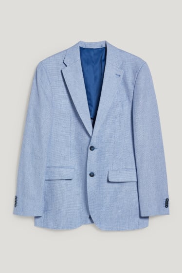 Men - Tailored jacket - regular fit - linen blend - light blue