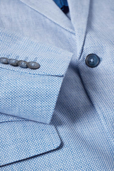 Men - Tailored jacket - regular fit - linen blend - light blue