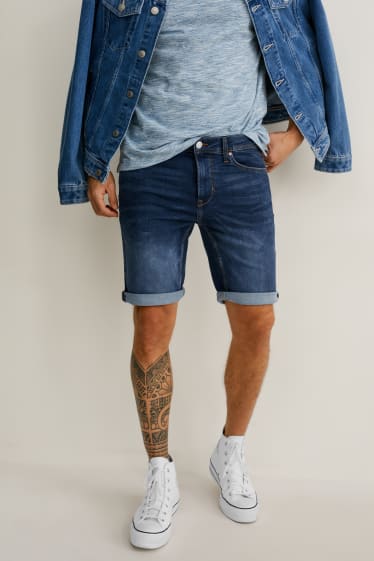Uomo - Shorts di jeans - Flex - jog denim - jeans blu scuro