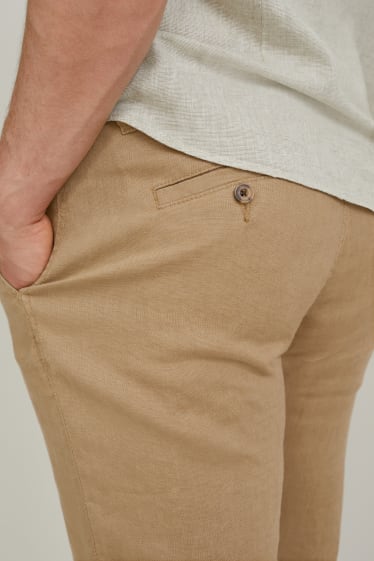 Herren - Leinen-Chino - Regular Fit - hellbraun