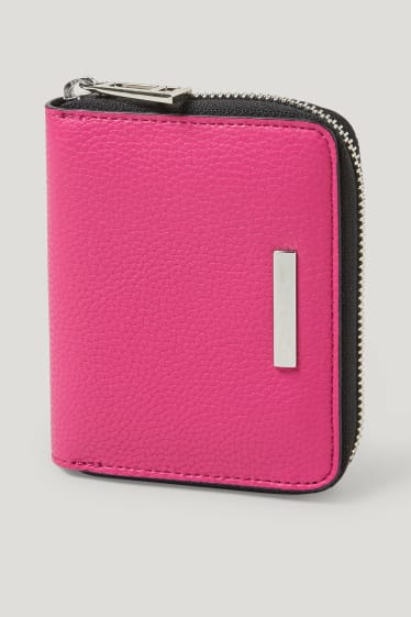 Women - Wallet - faux leather - dark rose