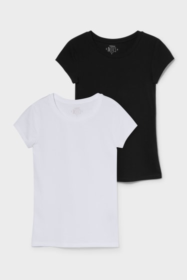 Clockhouse femme - CLOCKHOUSE - lot de 2 - T-shirts - noir / blanc