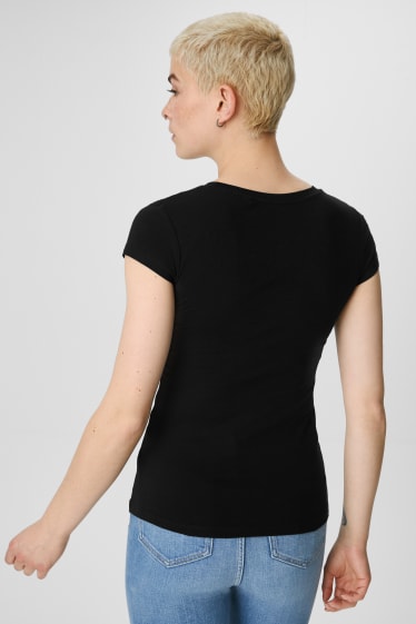 Clockhouse femme - CLOCKHOUSE - lot de 2 - T-shirts - noir / blanc