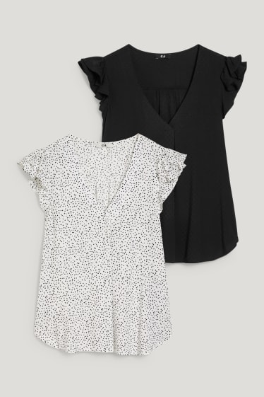 Femmes - Lot de 2 - chemisier - noir / blanc