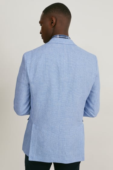 Men - Tailored jacket - regular fit - linen blend - light blue