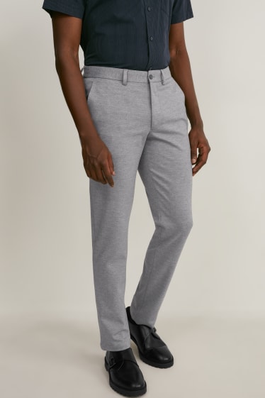 Herren - Anzughose - Slim Fit - Flex - LYCRA® - grau-melange