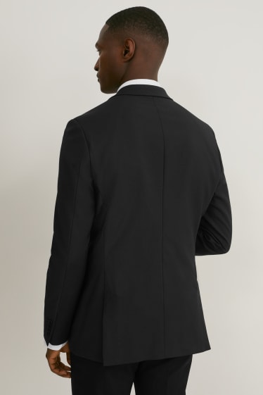 Pánské - Oblekové sako - slim fit - Flex - směs střižné vlny - LYCRA® - černá