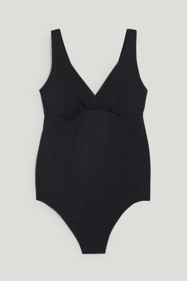 Kobiety - Ciążowy strój kąpielowy z marszczeniem - wyściełany - LYCRA® XTRA LIFE™ - czarny