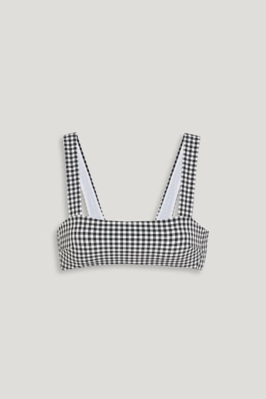 Women - Bikini top - padded - non-wired - check - white / black