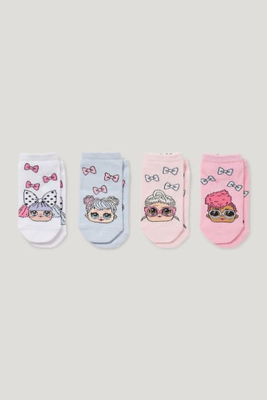 Toddler Girls - Multipack 4 buc. - L.O.L. Surprise - șosete sub gleznă cu motive - roz