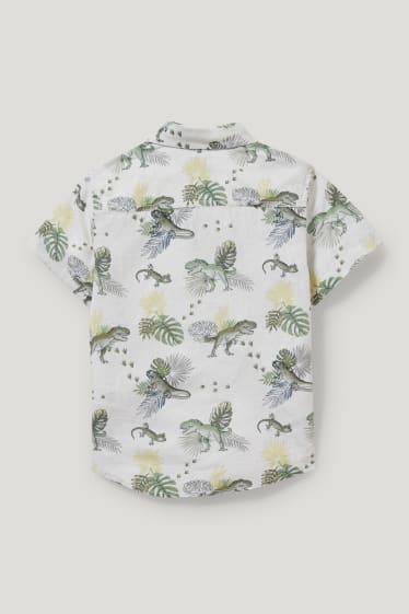 Toddler Boys - Dino - Hemd - Leinen-Mix - weiß