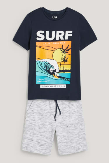 Kids Boys - Set - Kurzarmshirt und Sweatshorts - 2 teilig - dunkelblau