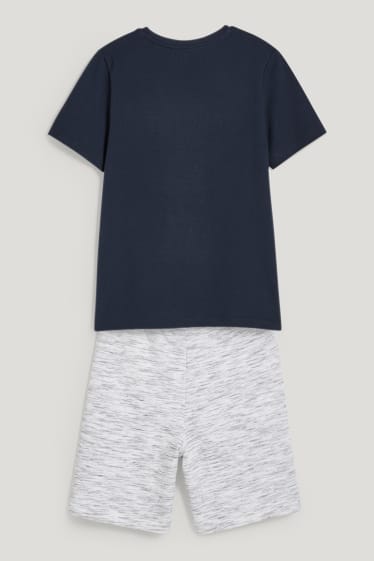 Kids Boys - Set - Kurzarmshirt und Sweatshorts - 2 teilig - dunkelblau