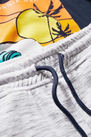 Kids Boys - Set - Kurzarmshirt und Sweatshorts - 2 teilig - dunkelblau