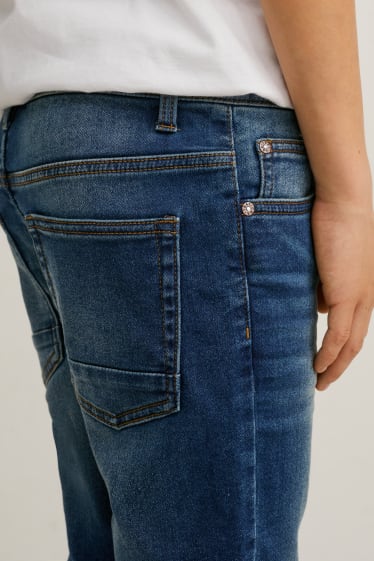 Reverskraag - Straight jeans - biokatoen - jeansdonkerblauw