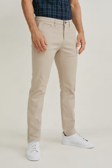 Uomo - Pantaloni chino - slim fit - LYCRA® - tortora