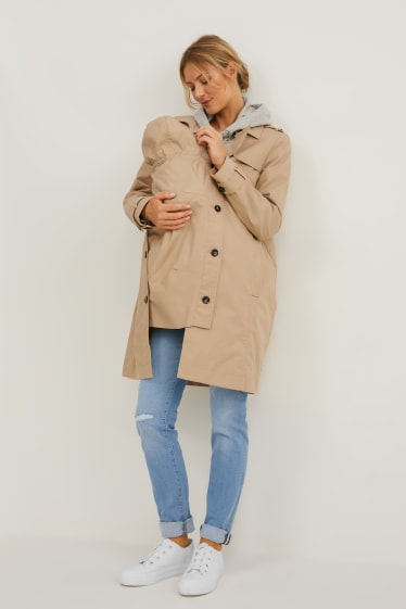Donna - Trench premaman con marsupio - marrone chiaro