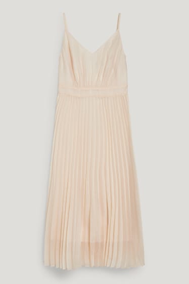 Mujer - Vestido fit & flare - plisado - perla