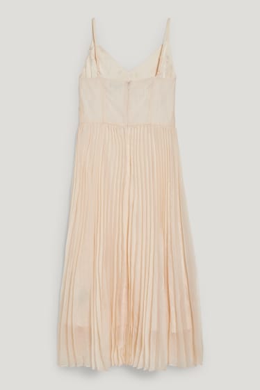 Mujer - Vestido fit & flare - plisado - perla
