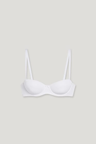 Damen - BH mit Bügel - BALCONETTE - wattiert - LYCRA® - weiss
