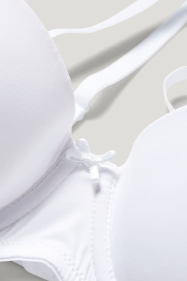 Damen - BH mit Bügel - BALCONETTE - wattiert - LYCRA® - weiss