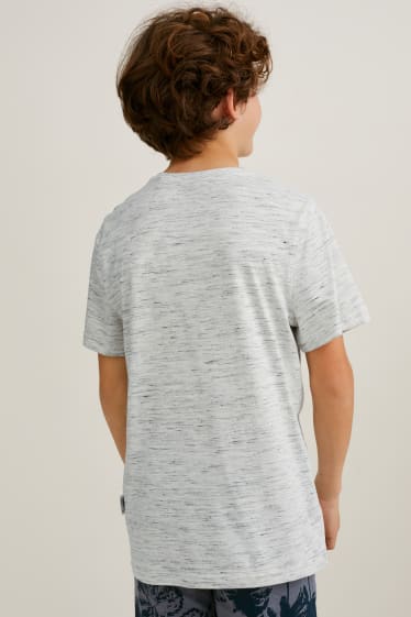 Reverskraag - T-shirt - licht grijs-mix