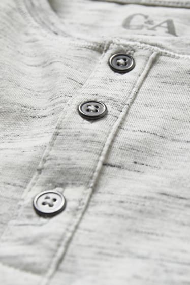 Reverskraag - T-shirt - licht grijs-mix