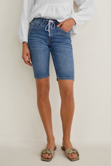 Dona - Bermudes texanes - mid waist - jog denim - texà blau