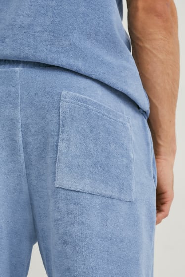 Men - Terry cloth sweat shorts - blue