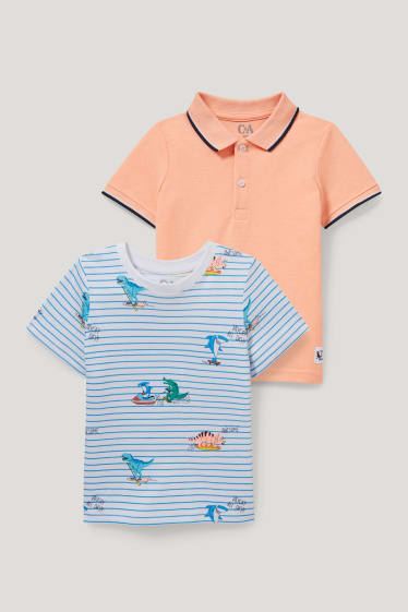 Toddler Boys - Multipack of 2 - short sleeve T-shirt and polo shirt - white