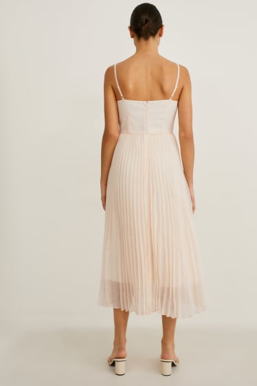 Mujer - Vestido fit & flare - plisado - perla