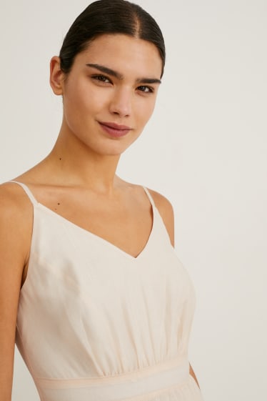 Mujer - Vestido fit & flare - plisado - perla