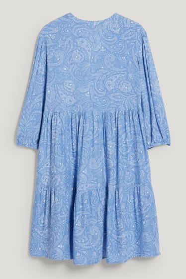 Damen - Fit & Flare Kleid - blau