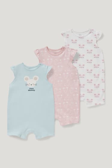 Baby Girls - Multipack 3er - Baby-Schlafanzug - rosa