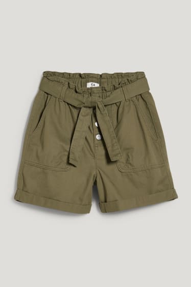 Mujer - Shorts - mid waist - verde oscuro