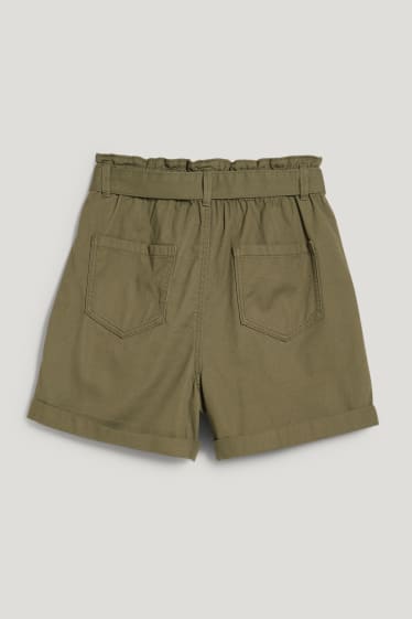 Mujer - Shorts - mid waist - verde oscuro