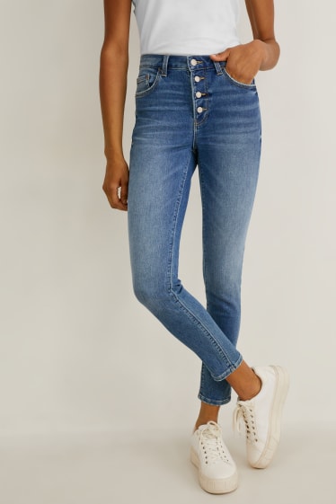 Damen - Skinny Jeans - Mid Waist - Jog Denim - jeans-blau