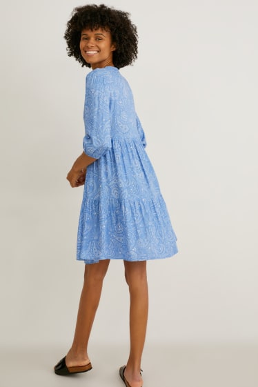 Damen - Fit & Flare Kleid - blau