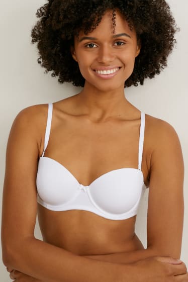 Damen - BH mit Bügel - BALCONETTE - wattiert - LYCRA® - weiss