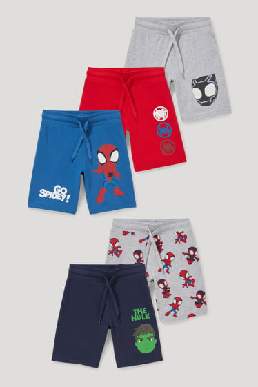 Toddler Boys - Multipack of 5 - Marvel - sweat shorts - dark blue