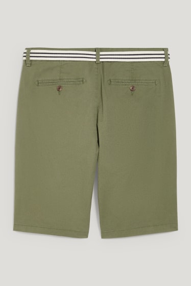 Clockhouse Boys - ONLY - shorts with belt - dark green
